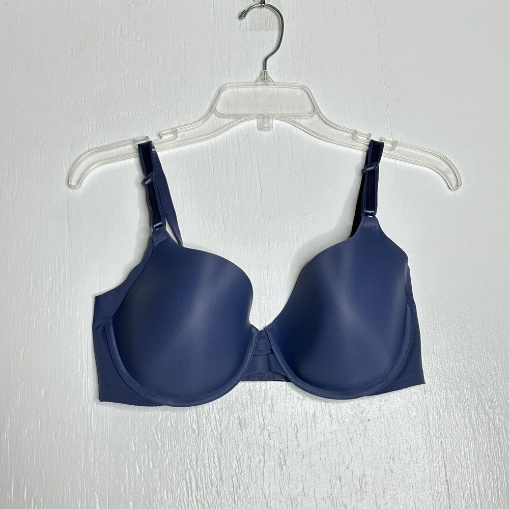 Warners Full Coverage Side Smoothing Bra Size‎ 38C Dusty Blue Back Closure